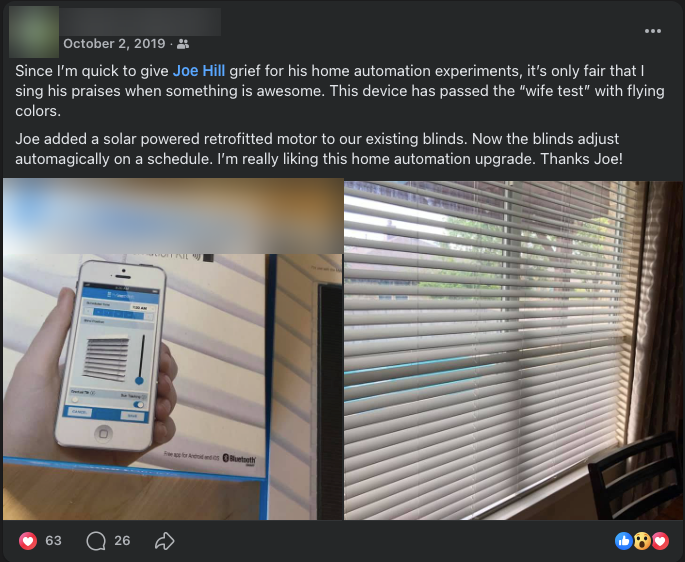 Her Facebook post from October 2, 2019 — the original wife test pass