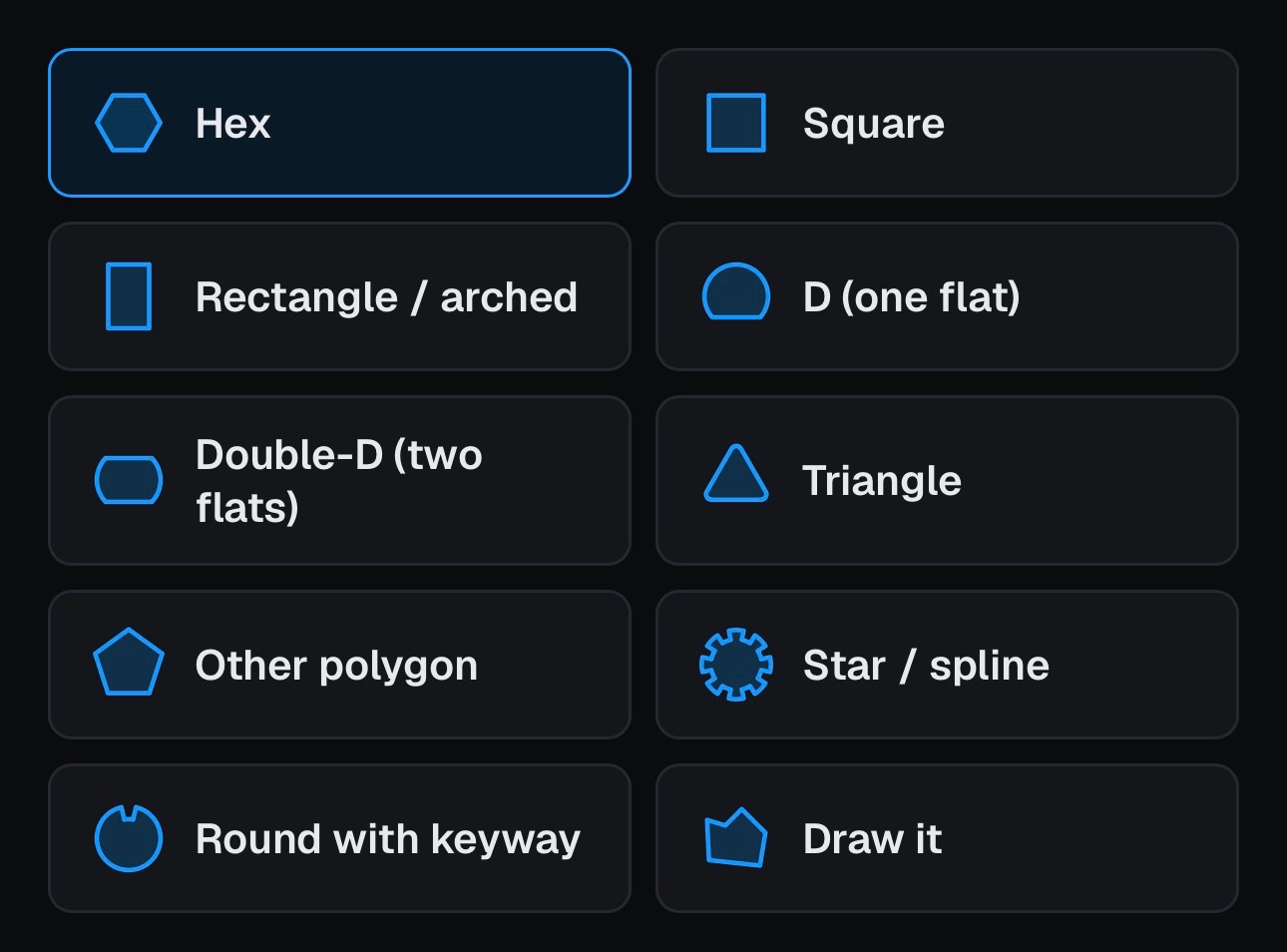 Tilt rod cross-sections